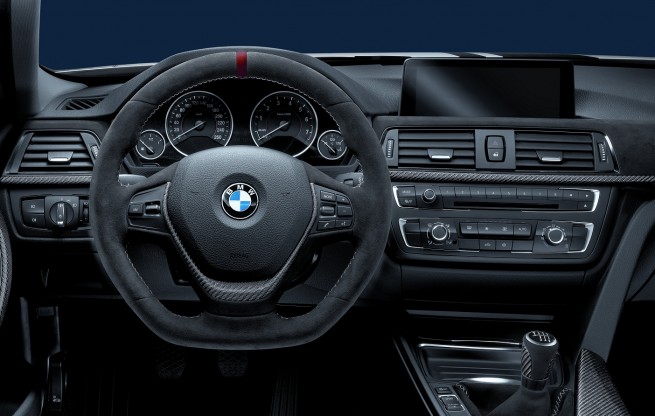 3SerieswithBMWMPerformancePartssteeringwheelandCarbonFibertrim