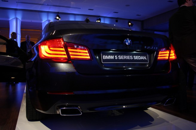 The top-of-the-range BMW 550i arrives with BMW's �reverse-flow� V-8 engine 