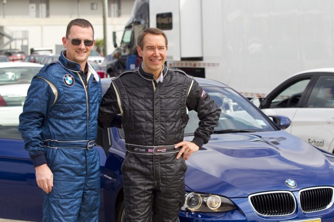 Jeff Koons and Martin Birkmann, Martin Birkmann, Motorsport Manager, BMW of North America at Sebring International Raceway on February 23, 2010.