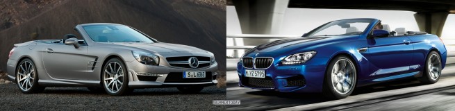 BMW-M6-Cabrio-F12-Mercedes-SL-63-AMG-2012-Bild-Vergleich-Front-2