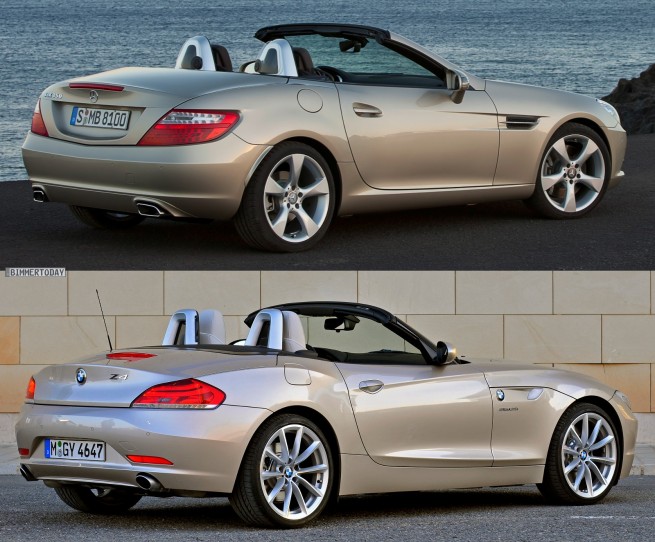 BMW-Z4-E89-Mercedes-SLK-R172-Heck-schraeg