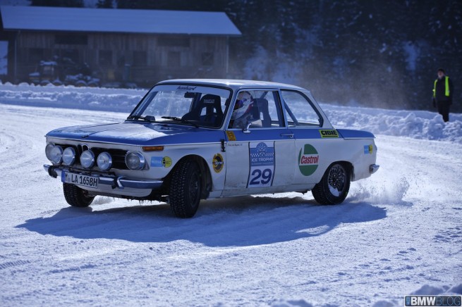 BMW races 2002 TI works rally car on snow and ice Photo BMW races 2002 TI works rally car on snow and ice