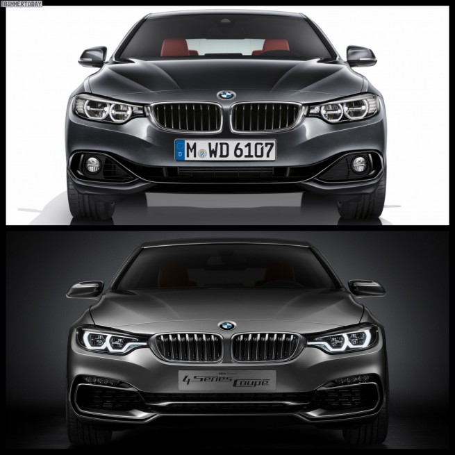 BMW Concept 4 Series vs. BMW 4 Series Coupe Production Photo Comparison