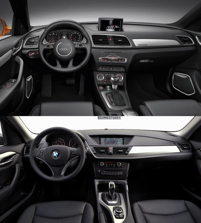 Bildvergleich-Audi-Q3-BMW-X1-Interieur