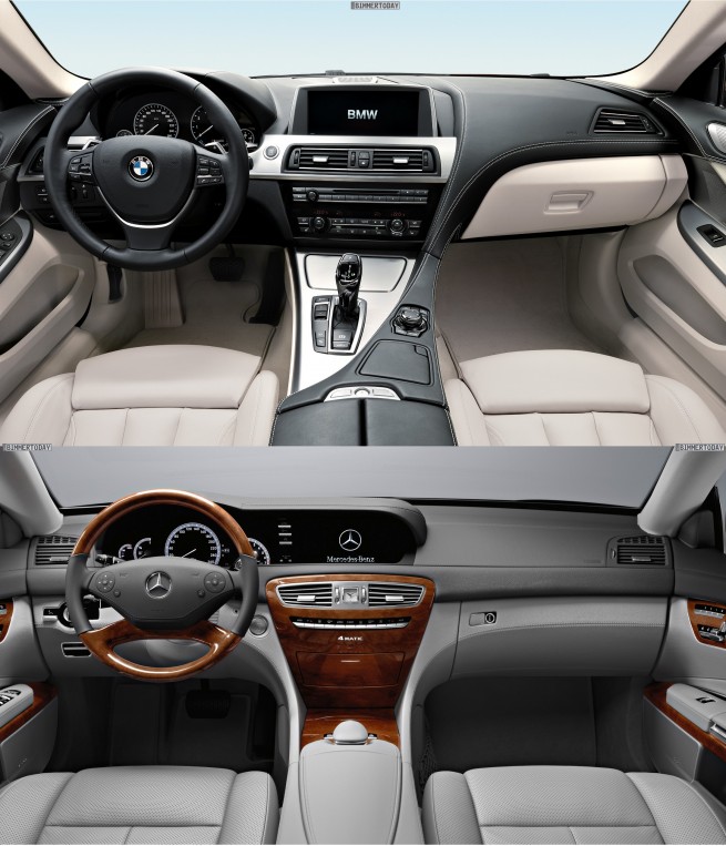 Bildvergleich-BMW-6er-Coupe-F13-Mercedes-CL-Interieur