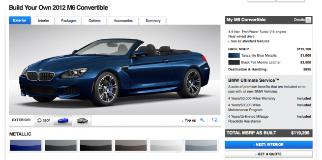 Screen Shot 2012-04-18 at 7.10.45 PM 2012 BMW M6 Convertible Online Configurator now on BMWUSA.com