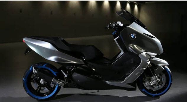 The Concept C is a mixture between a scooter and motorbike combining the 