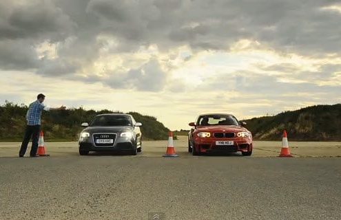 Video: Audi RS3 Sportback vs BMW 1M Drag Race