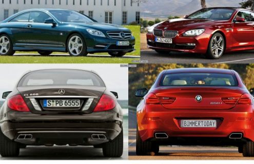 Photo Comparison: Mercedes-Benz CL vs. 2012 BMW 6 Series Coupe