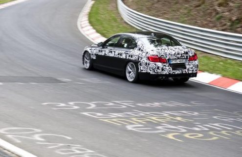 2012 BMW M5 going around the Nurburging track