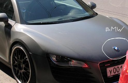 Owner rebadges Audi R8 with a BMW roundel