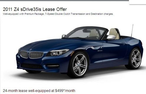 BMWUSA offers attractive 24 mo lease on Z4 35is – $499