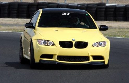 Dakar Yellow BMW E92 M3 at the track