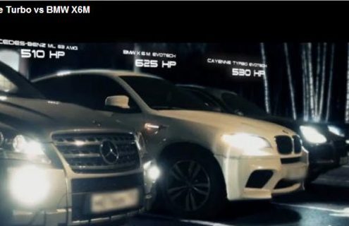 Video: BMW X6 M vs. Mercedes-Benz ML63 AMG vs Porsche Cayenne Turbo