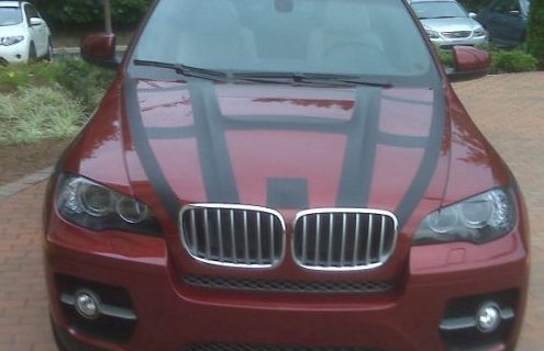 BMW X6 Hybrid, still covered but out in the open