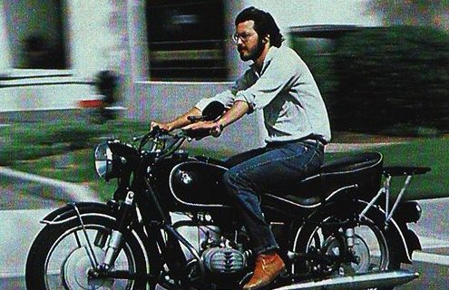 Apple CEO Steve Jobs riding a 1966 R60/2 beemer