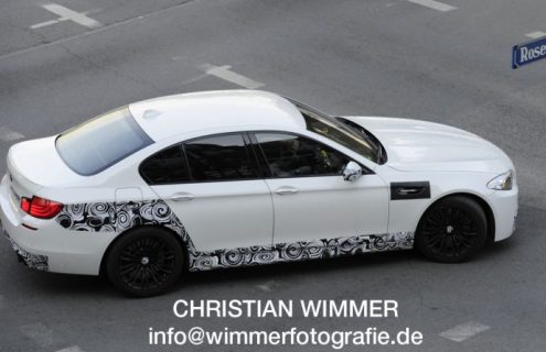 BMW M5 F10 spied in Alpine White