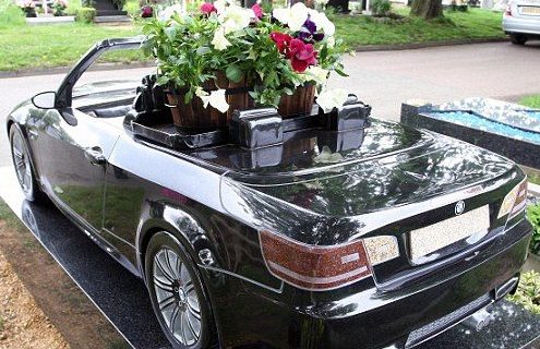 Man Buried Under BMW Tombstone