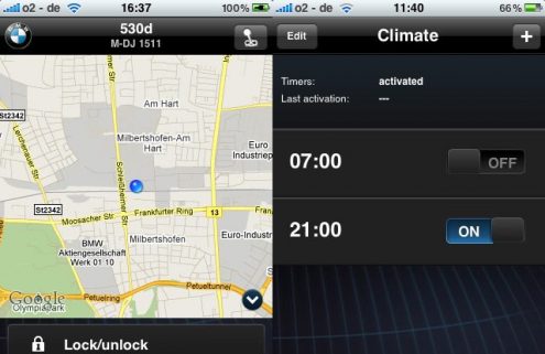 iPhone App: My BMW Remote