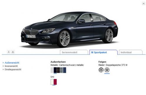 BMW 6 Series Gran Coupe Configurator Online