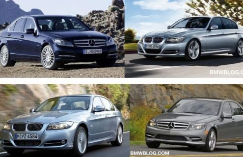 Photo Comparison: BMW 3 Series Sedan LCI vs. 2012 Mercedes-Benz C-Class Facelift