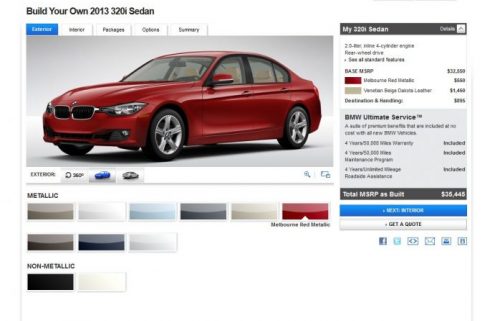 BMW 320i Online Configurator now on BMWUSA.com