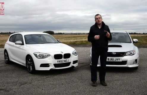 Video: BMW M135i vs Subaru WRX STi track test