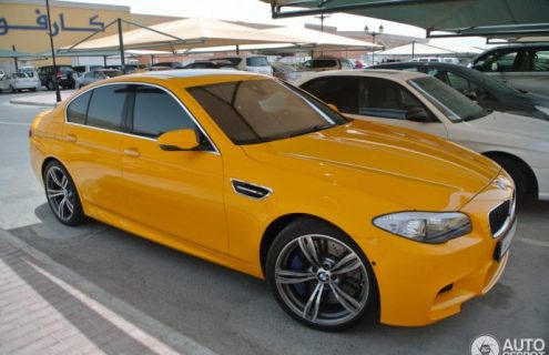 F10 BMW M5 in Atacama Yellow