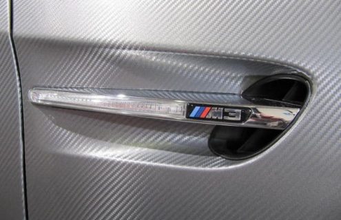 BMW M3 wrapped in 3D cube aluminum foil