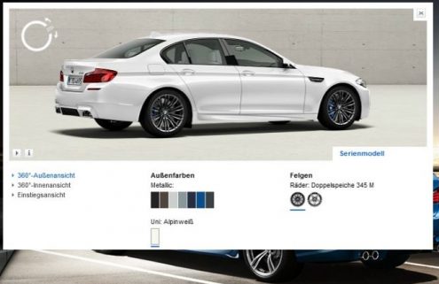 BMW M5 Online Configurator now available 