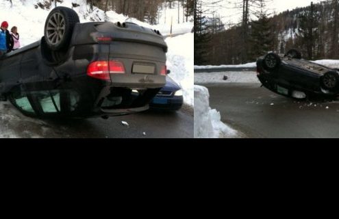 Ooops!! BMW X5 M Flips Upside Down