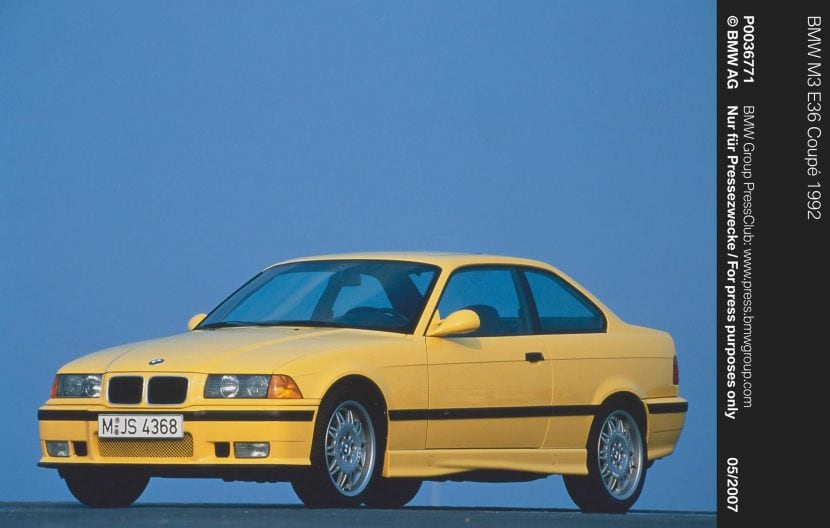 E36 BMW M3 in yellow